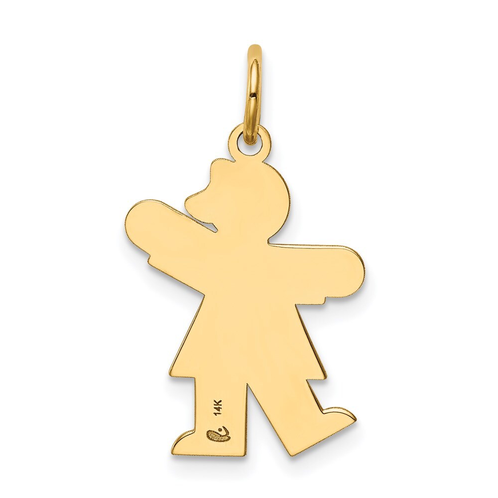 14k Yellow Gold Kid Charm Pendant for Women