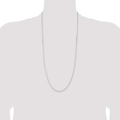 Sterling Silver 2.3mm Beveled Curb Chain