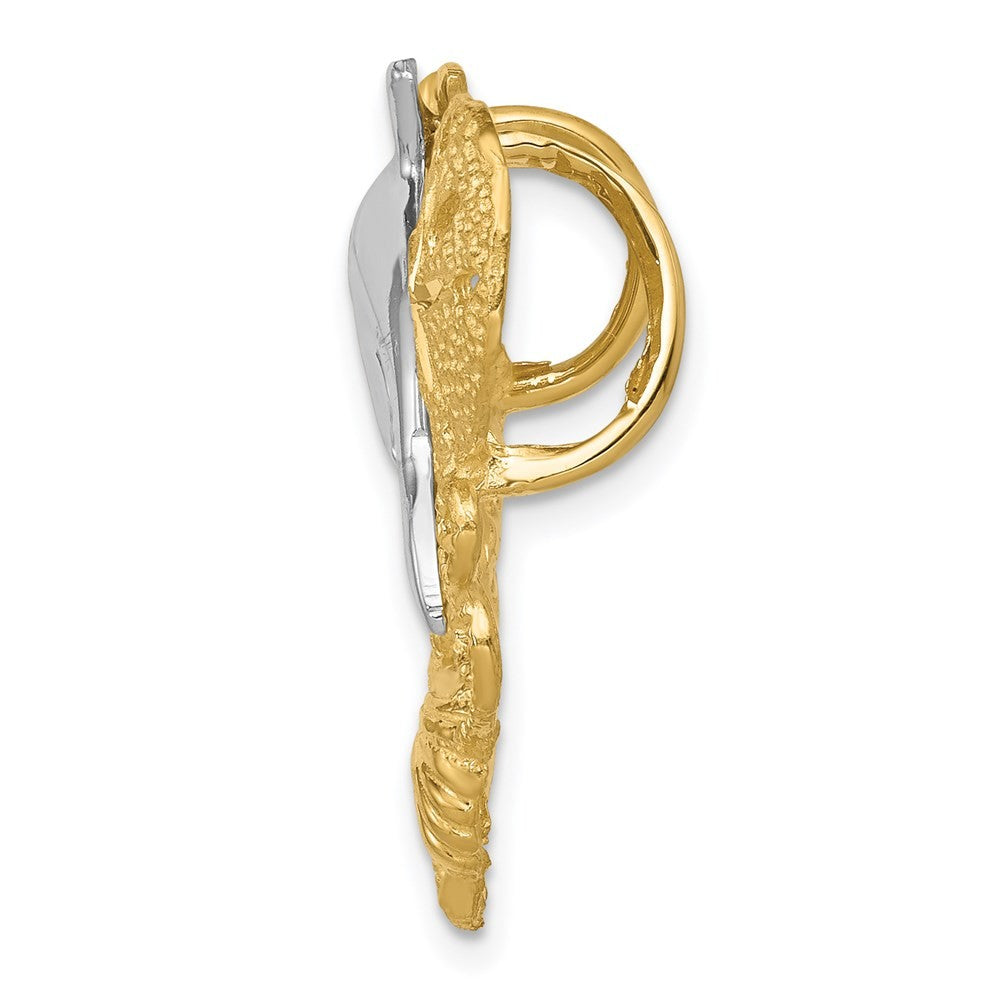 14k Two-Tone Gold Sea Life Fits 5mm 6mm Slide