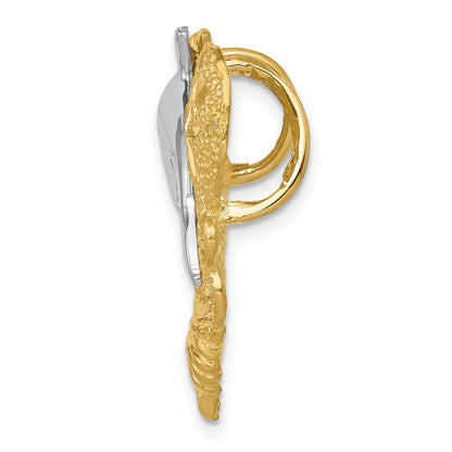 14k Two-Tone Gold Sea Life Fits 5mm 6mm Slide