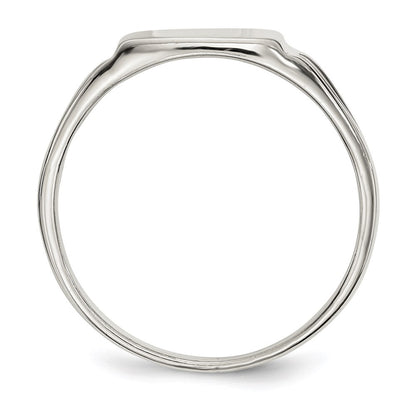Sterling Silver 11x11mm Open Back Signet Ring Size 10