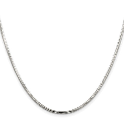 Sterling Silver Rhodium-plated 2mm Snake Chain
