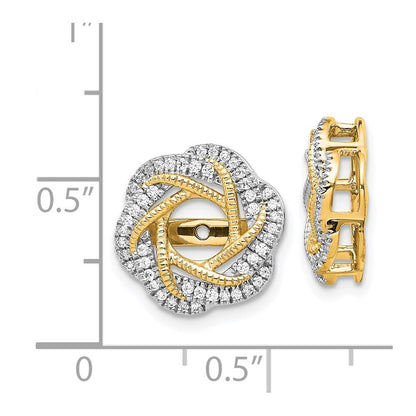 14k Yellow Gold Diamond Jacket Earrings