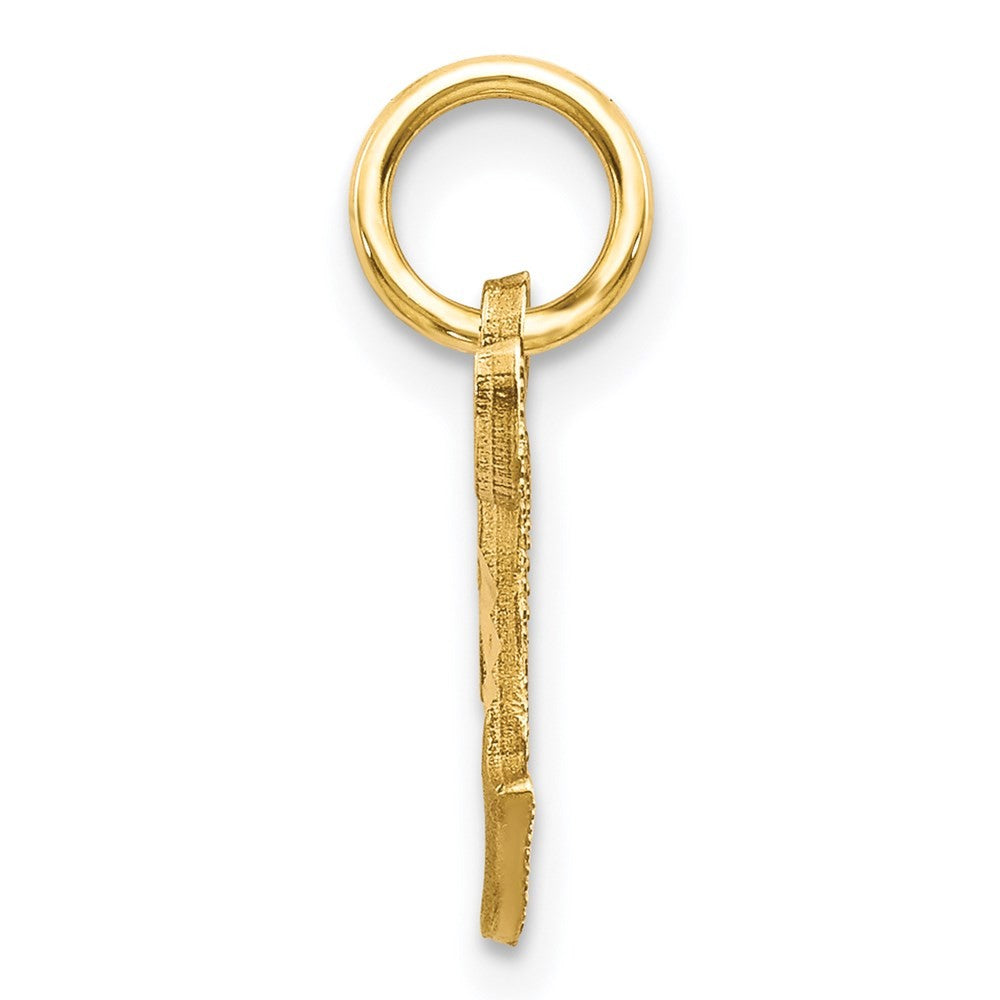 14k Yellow Gold Letter T Initial Charm