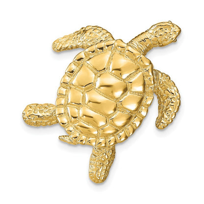 14k Yellow Gold Sea Turtle Slide