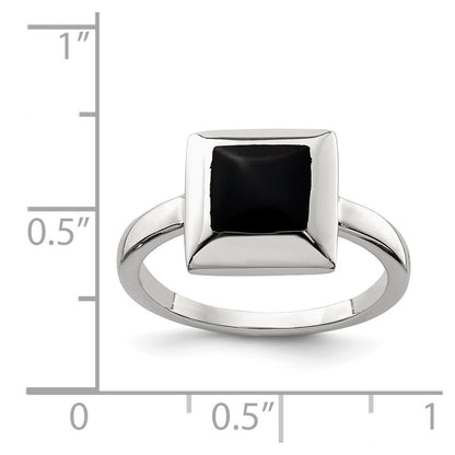 Sterling Silver Onyx Ring Size 6