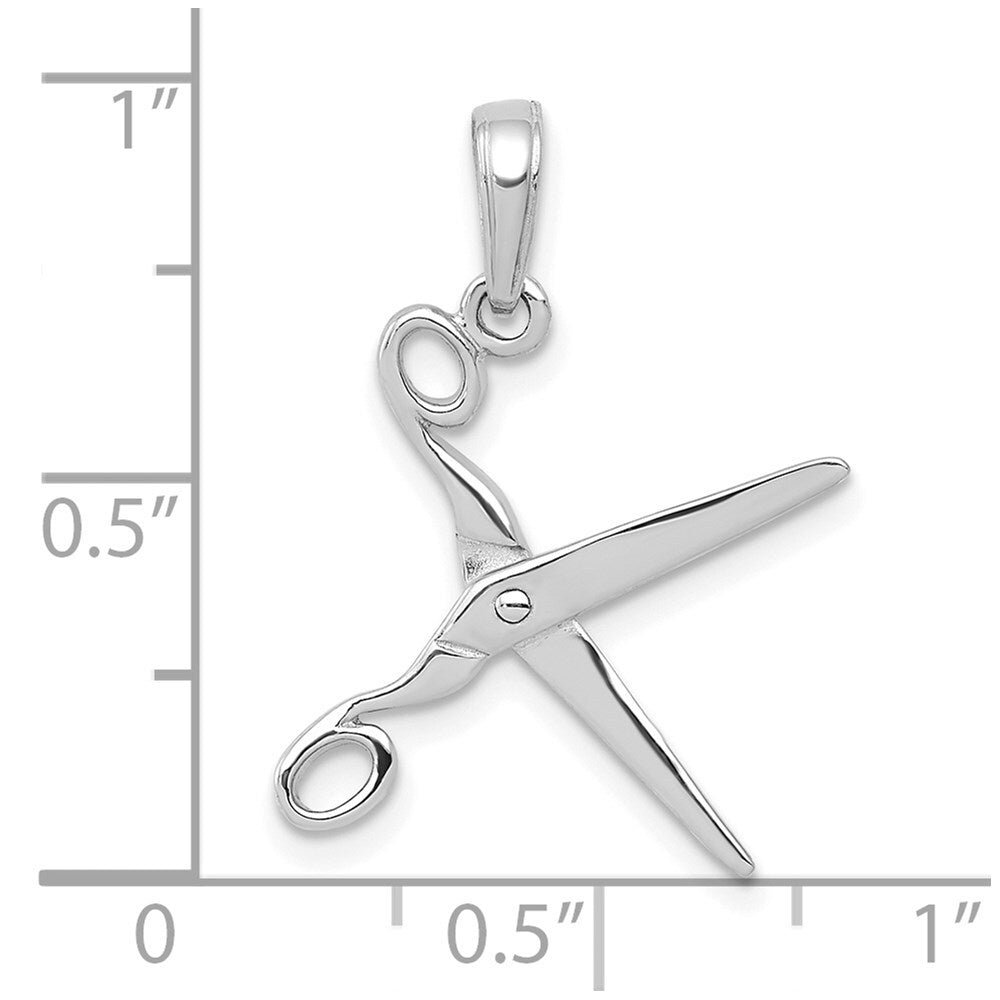 14k White Gold 3-D Moveable Scissors Pendant for Women