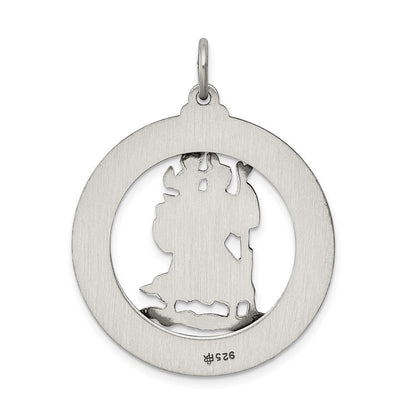 Sterling Silver Antiqued St. Christopher Medal Pendant