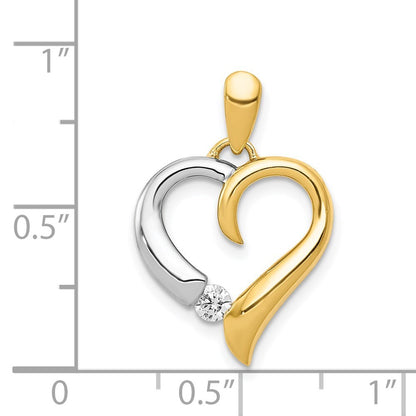 14k Two-tone Gold 1/15ct. Diamond Heart Pendant for Women