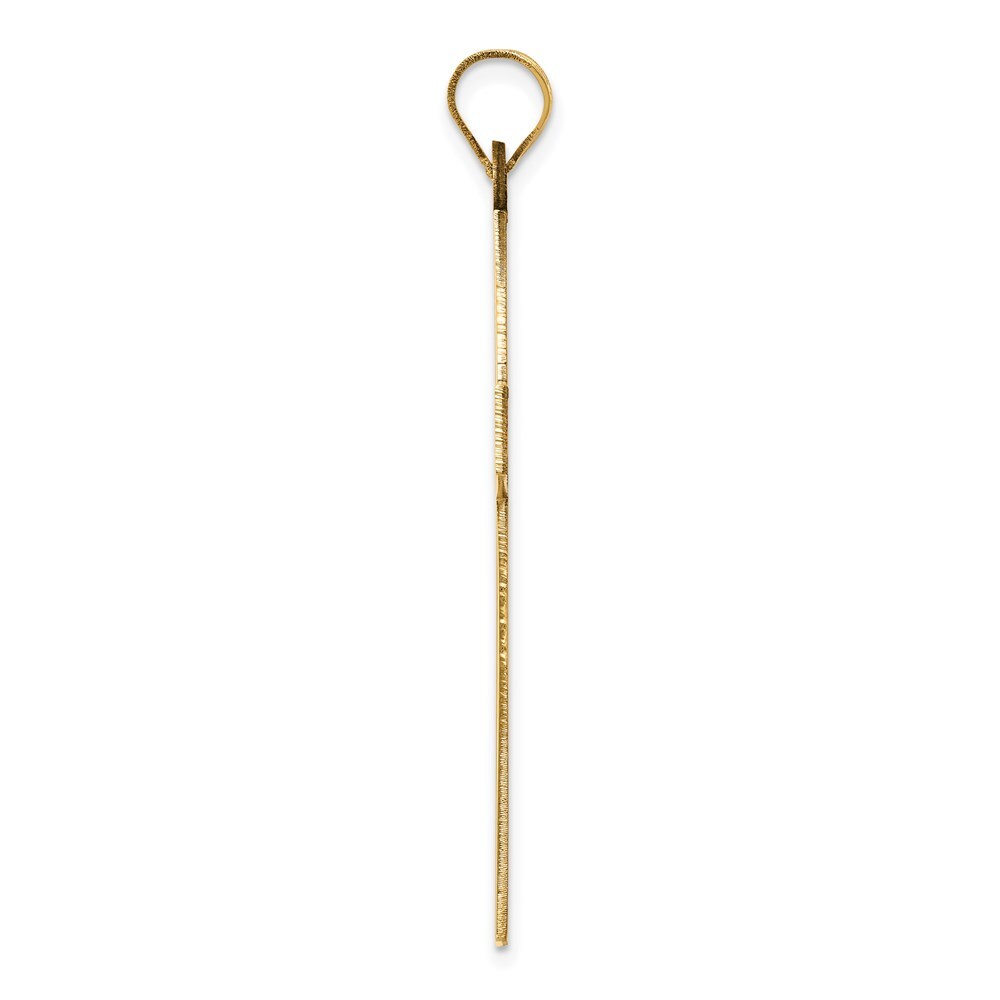 14k Yellow Gold Sandblasted Cross Pendant for Women