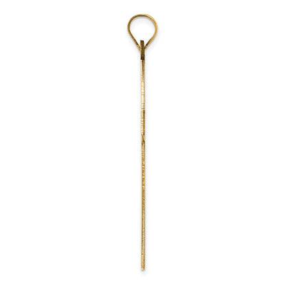14k Yellow Gold Sandblasted Cross Pendant for Women