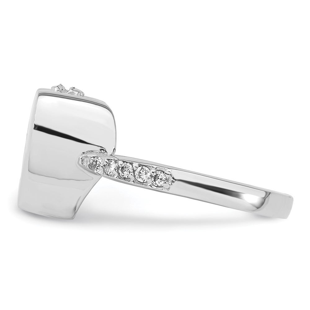 Sterling Silver CZ Heart Paw Print FOREVER IN MY HEART Ash Holder Ring Sz 8