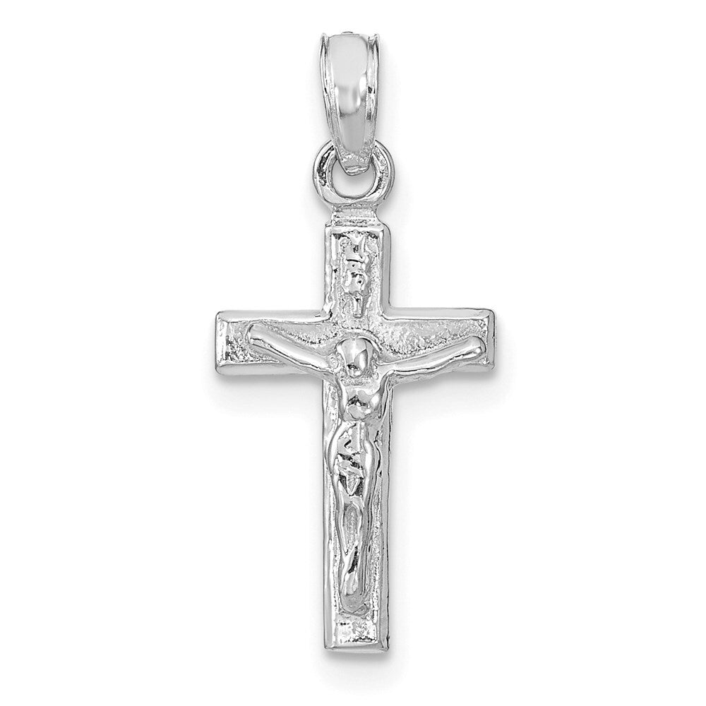 14k White Gold Crucifix Pendant for Women