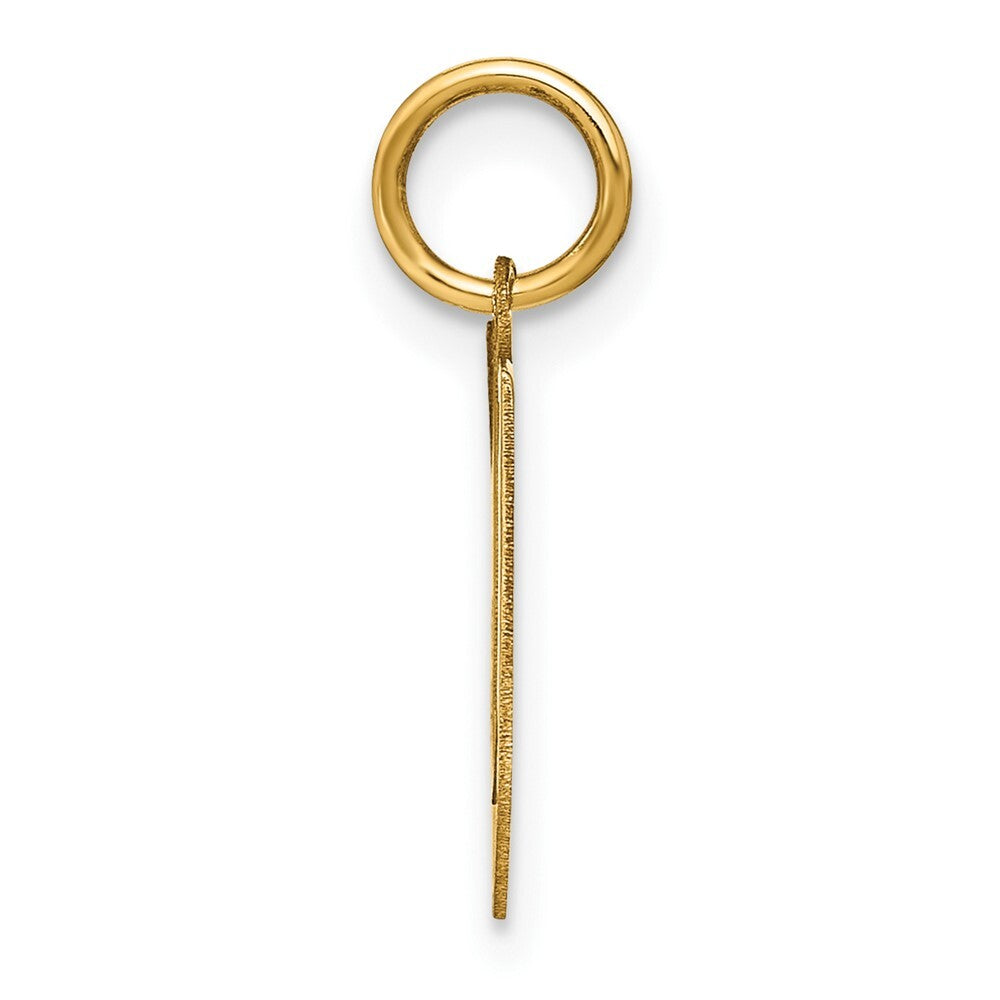 14k Yellow Gold Letter V Initial Pendant for Women