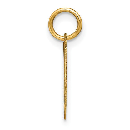 14k Yellow Gold Letter V Initial Pendant for Women