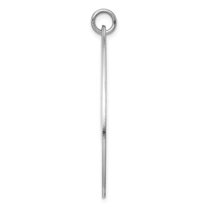 Sterling Silver Rh-plt Engraveable Polished Front Satin Back Disc Charm