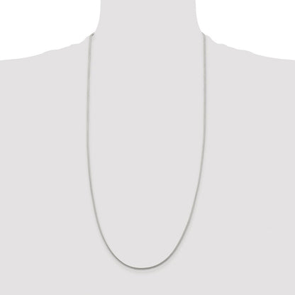 Sterling Silver Rhodium-plated 1.45mm Diamond-cut Round Franco Chain
