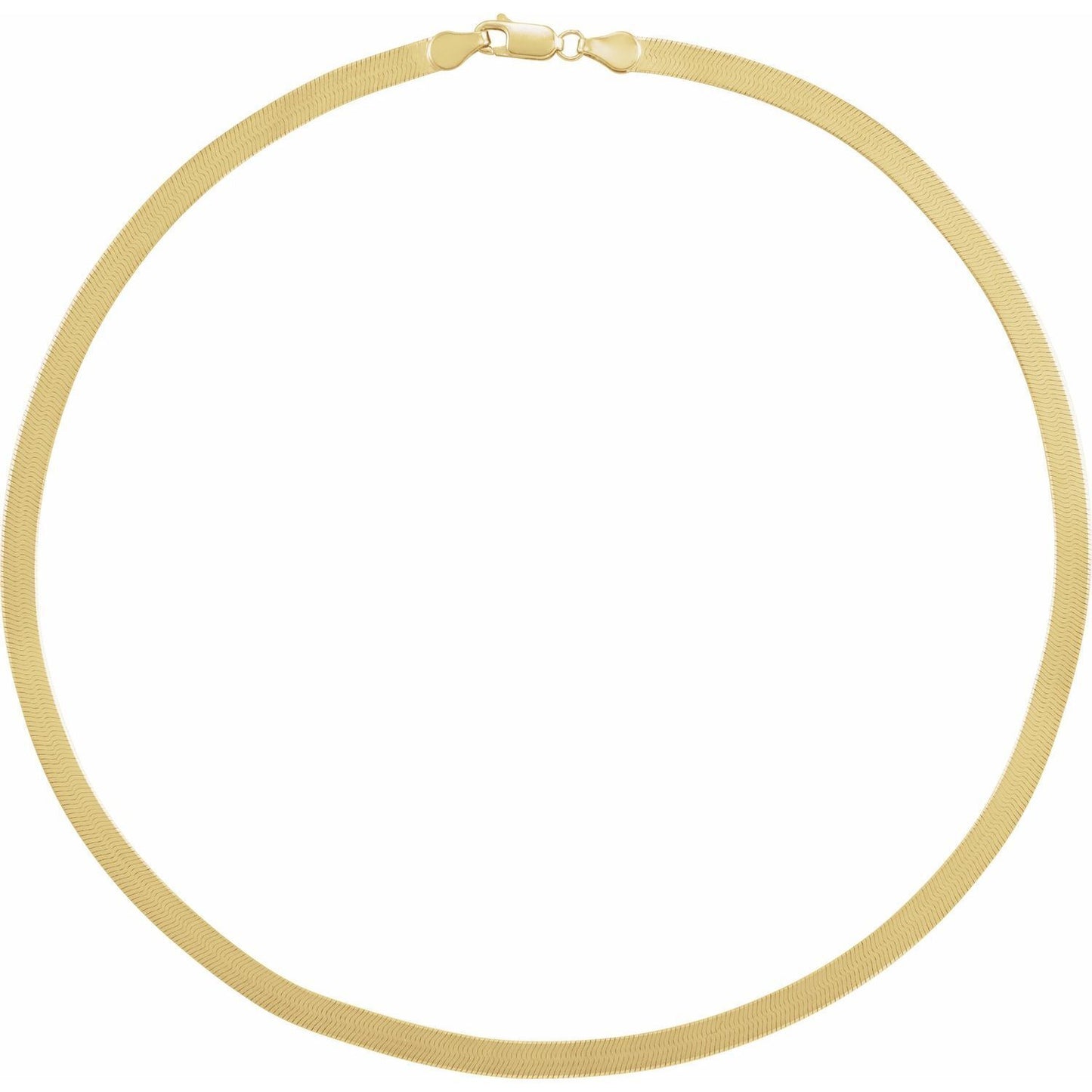 14k Yellow Gold 4.6 mm Flexible Herringbone 16" Chain Necklace