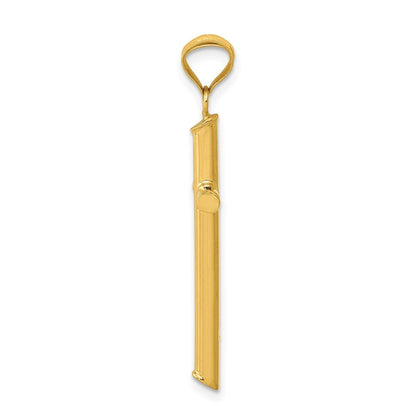 14k Yellow Gold 3-D Polished Hollow Cross Pendant