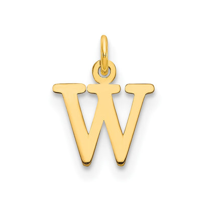 14k Yellow Gold Cutout Letter W Initial Pendant