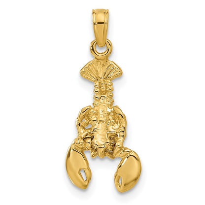 14k Yellow Gold Moveable Lobster Pendant for Women