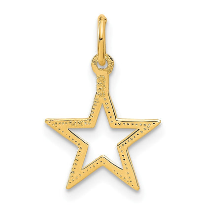 14k Yellow Gold Diamond-cut Star Charm Pendant for Women