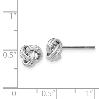 14k White Gold Polished Love Knot Stud Earrings Gift for Women