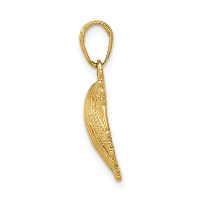 14k Yellow Gold Scallop Shell Pendant for Women