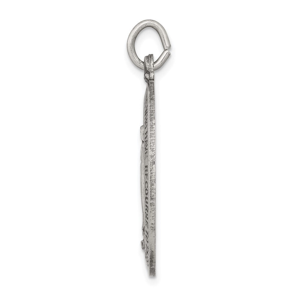 Sterling Silver Antiqued Miraculous Medal Pendant Holiday Gift for Women