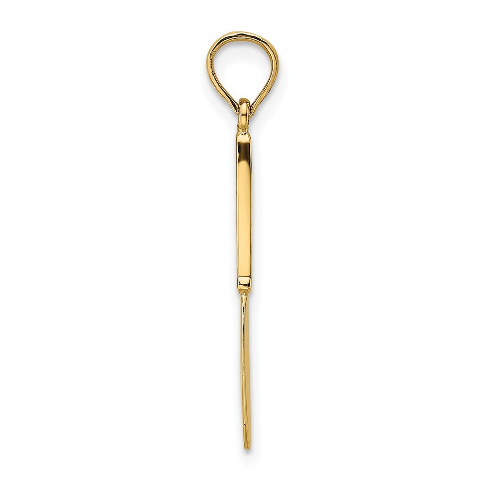 14k Yellow Gold W Black Enamel 3-D Table Knife Charm