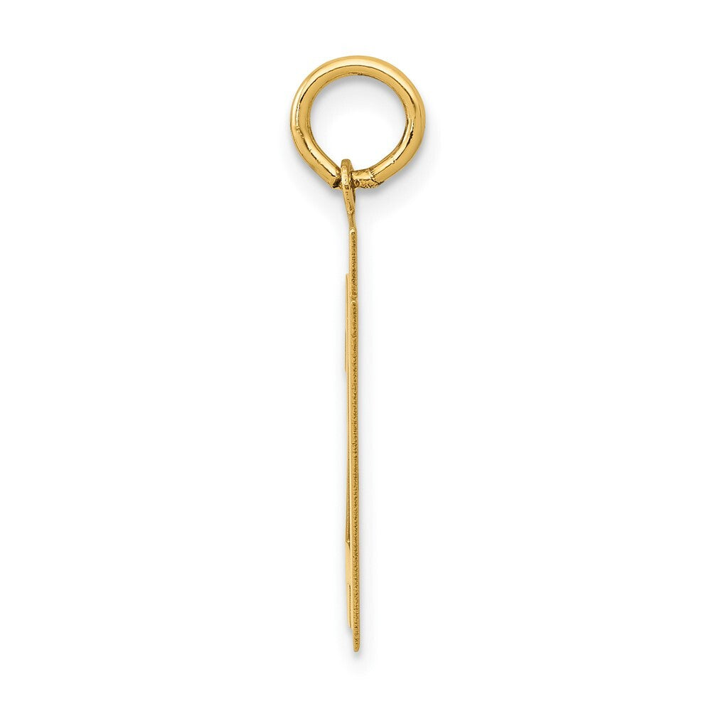 14k Yellow Gold Medium Polished Number 21 Charm Pendant for Women