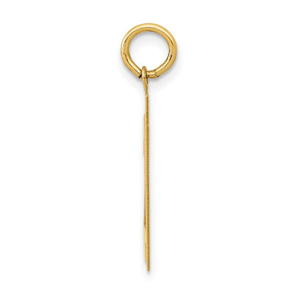 14k Yellow Gold Medium Polished Number 21 Charm Pendant for Women