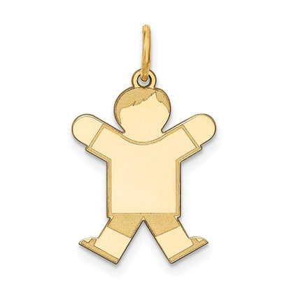 14k Yellow Gold Kid Charm Pendant for Women