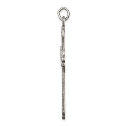 Sterling Silver Antiqued Cross Charm Holiday Gift for Women