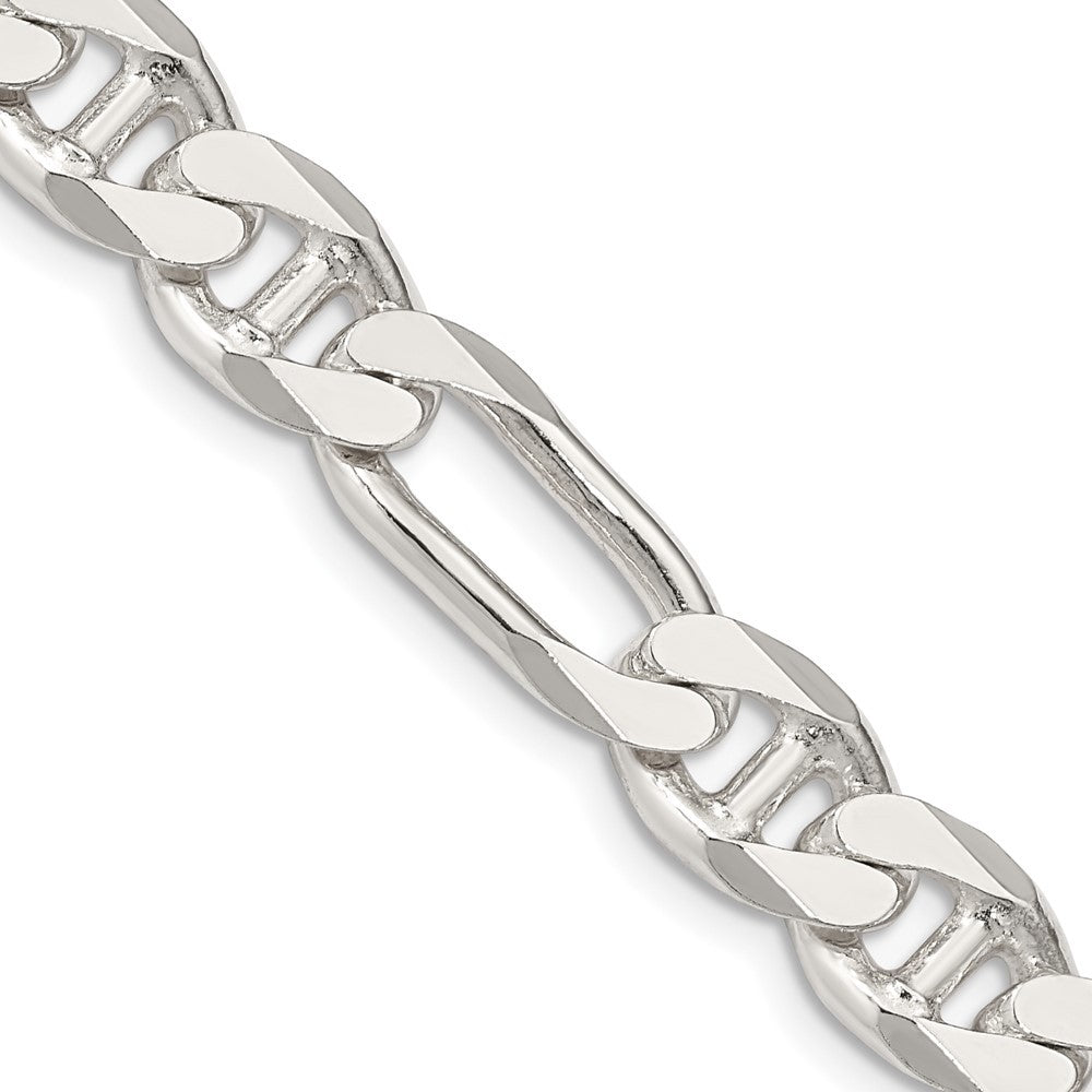 Sterling Silver 8.75mm Figaro Anchor Chain Necklace