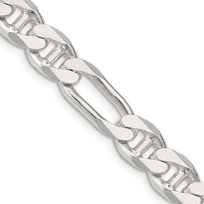 Sterling Silver 8.75mm Figaro Anchor Chain Necklace