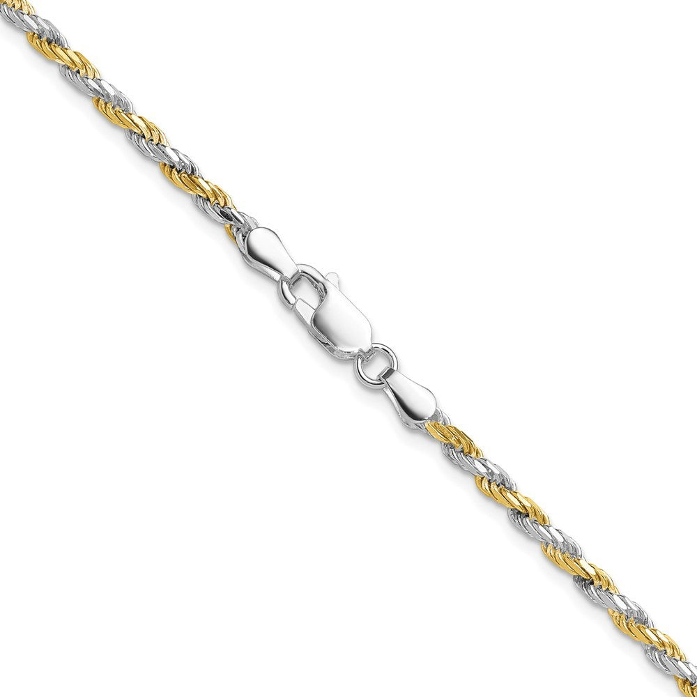 Sterling Silver And Vermeil 2.5mm Diamond-cut Rope Chain Necklace