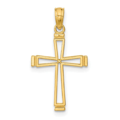 14k Yellow Gold Cut-out Cross Pendant