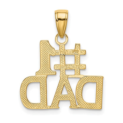 14k Yellow Gold #1 DAD Charm Pendant for Women
