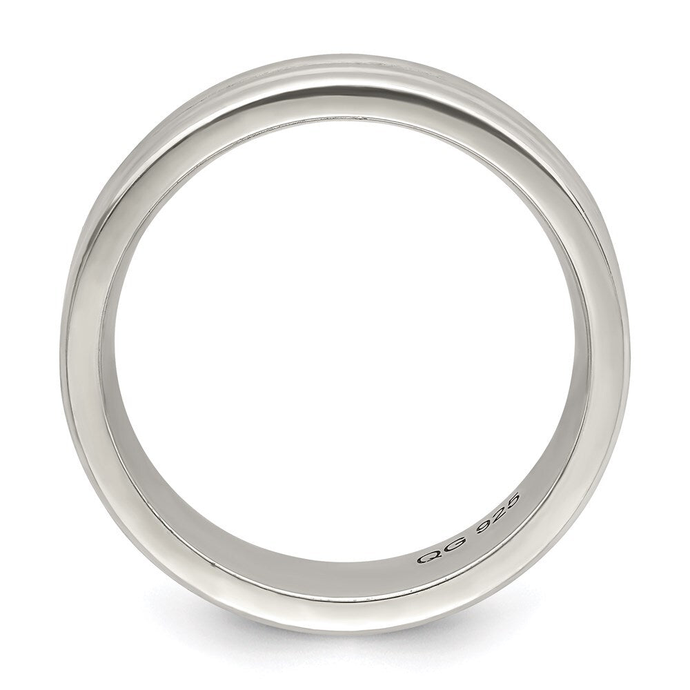 Sterling Silver 6mm Polished Flat Grooved Fancy Band Size 7