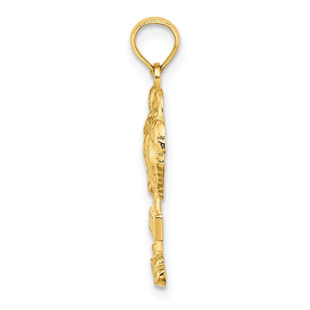 14k Yellow Gold HAWAII Palm Tree Charm Pendant