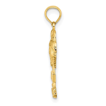 14k Yellow Gold HAWAII Palm Tree Charm Pendant