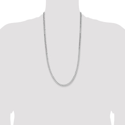 Sterling Silver Rhodium-plated 5.7mm Curb Chain