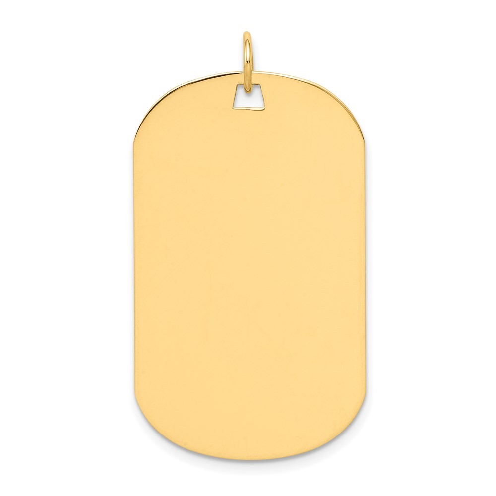 14k Yellow Gold Plain .035 Gauge Engraveable Dog Tag Disc Charm