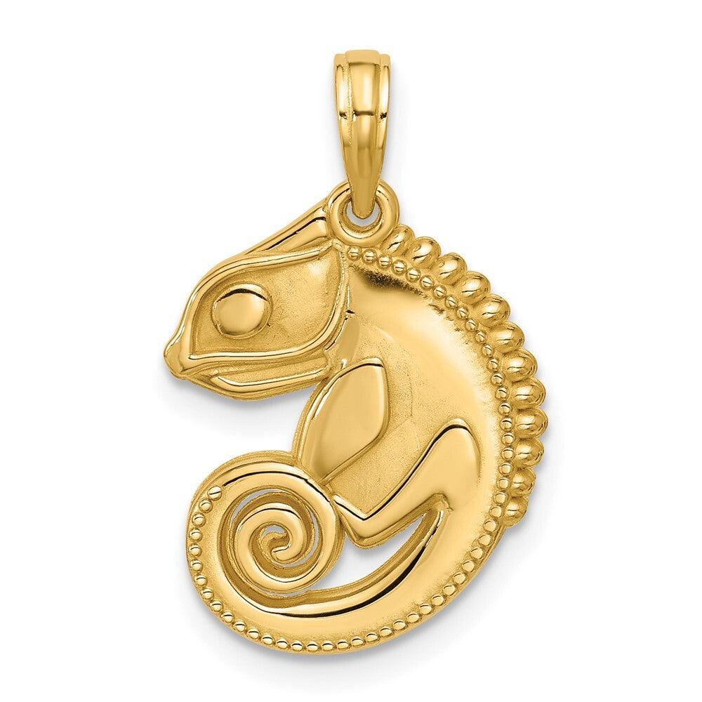 14k Yellow Gold Polished Chameleon Pendant for Women