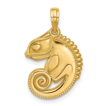 14k Yellow Gold Polished Chameleon Pendant for Women