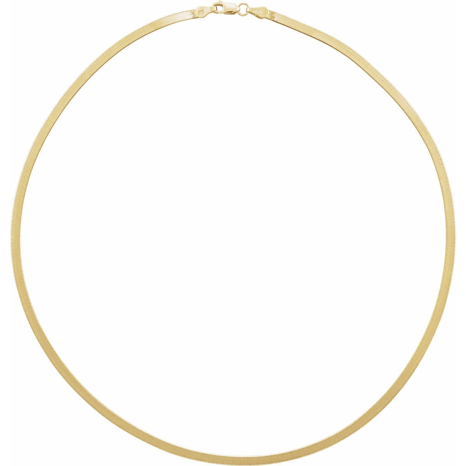 14k Yellow Gold 2.8 mm Flexible Herringbone 20" Chain Necklace