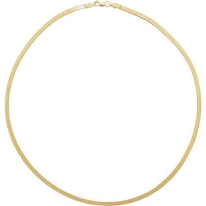 14k Yellow Gold 2.8 mm Flexible Herringbone 20" Chain Necklace