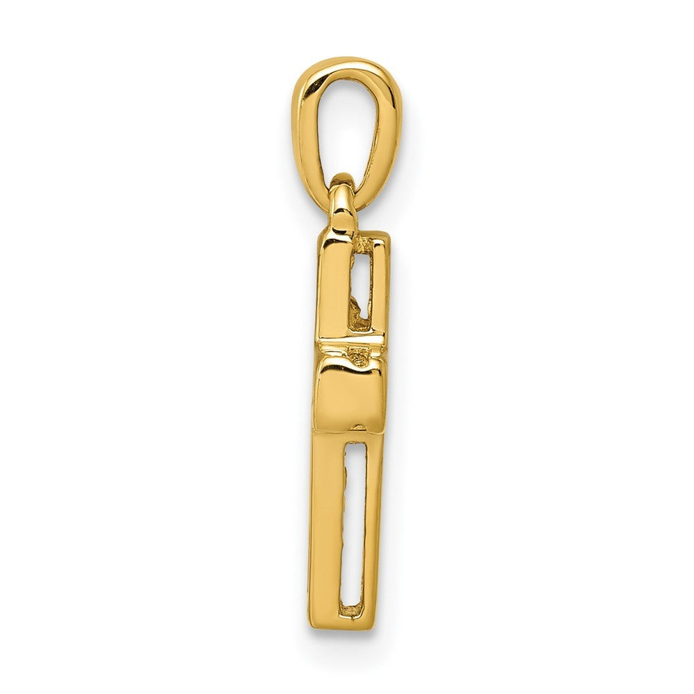 14k Yellow Gold 1/6ct. Diamond Latin Cross Pendant