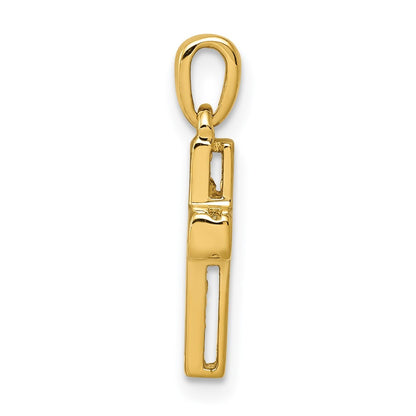 14k Yellow Gold 1/6ct. Diamond Latin Cross Pendant